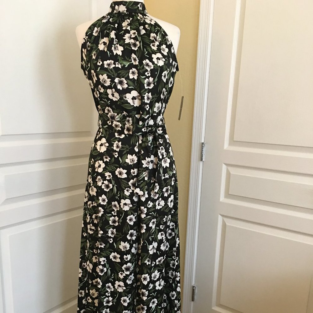 Bebe Mystique Print Floral Halter Maxi Dress Sz 8